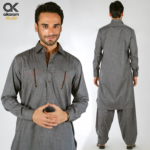 Alkaram Men Winter Collection 20142015 Alkaram Yarn Dyed Kurta