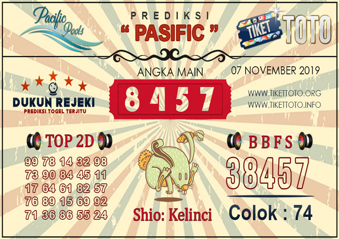Prediksi Togel PASIFIC TIKETTOTO 07 NOVEMBER 2019