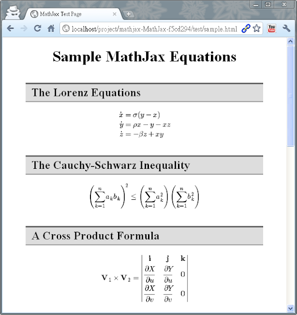 QQBoxy - 酷酷方盒子: ⓒ使用MathJax在網頁顯示LaTeX方程式