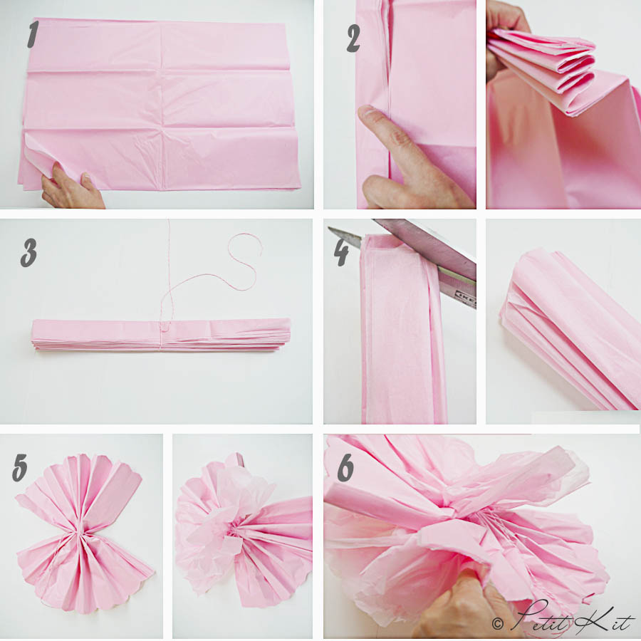 Paso a paso pompones papel