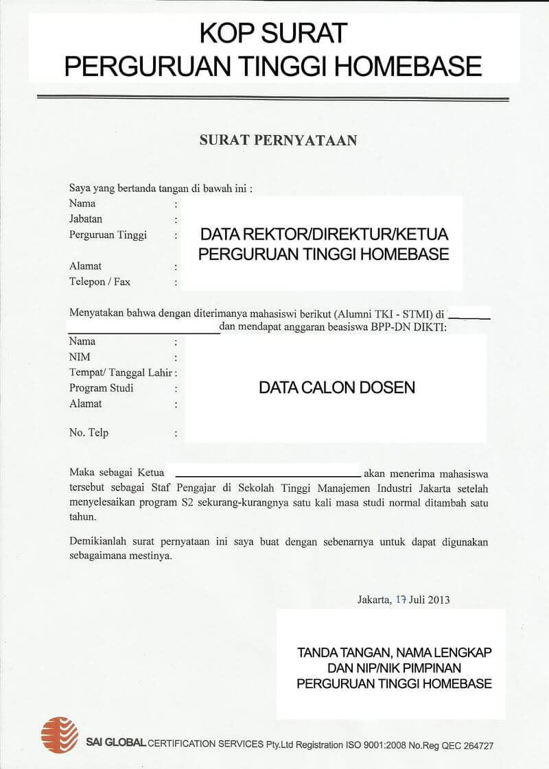 Contoh Surat Pernyataan Lpdp Hot Press New York City