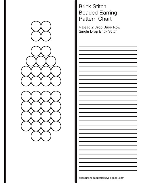 Free printable brick stitch beaded earring pattern chart.