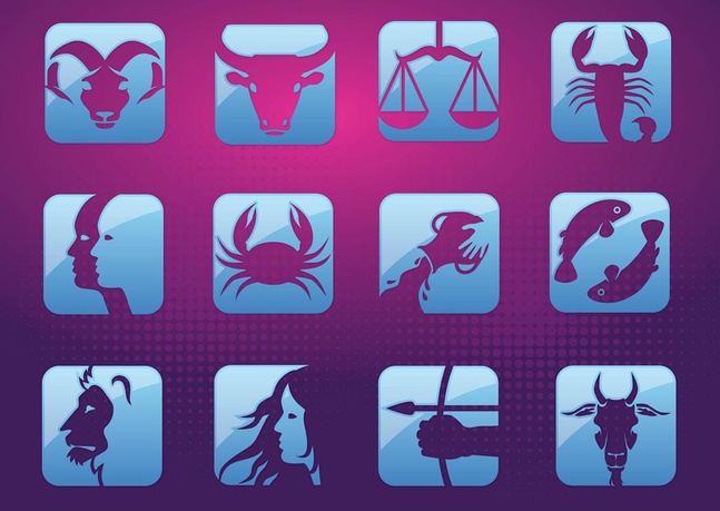 60+ Horoscope Glitter Signs Vector Icons