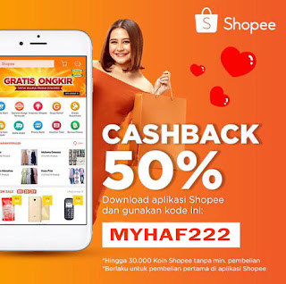 Kode Voucher Shopee Cashback 50% Tanpa Minimal Pembelian Terbaru 2018