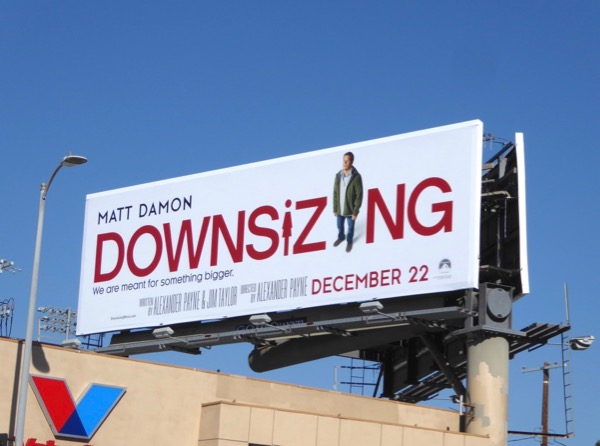 Downsizing movie billboard Santa Monica Boulevard Downsizing movie billboard