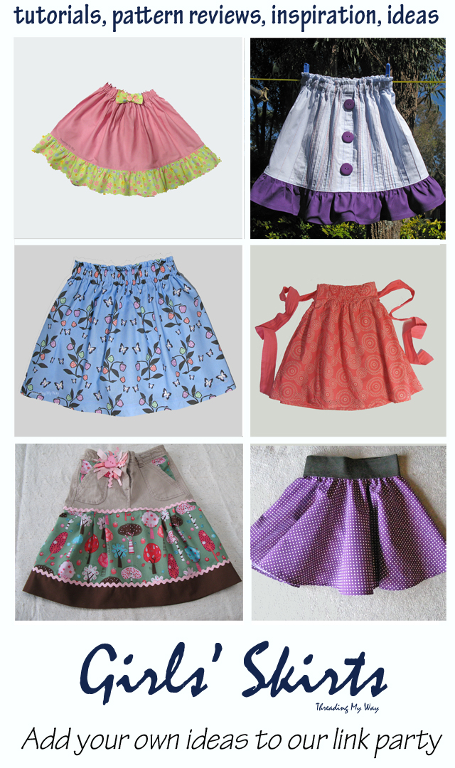 Skirts for Girls Link Party... tutorials, pattern reviews, ideas and inspiration for skirt sewing ~ Threading My Way