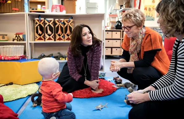 Crown Princess Mary of Denmark visits The Children's House (Kindergarten) Børnehuset SIV