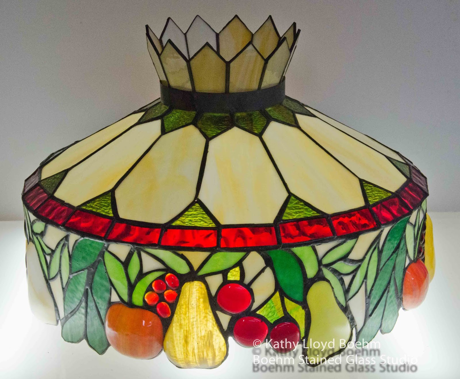 Boehm Stained Glass Blog Stained Glass Fruit Lamp Repair 9
