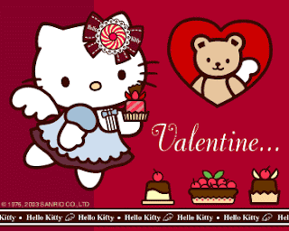 Hello Kitty Valentines Day Greeting e-Card gif animation