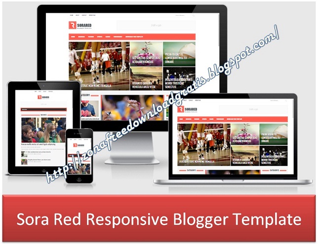 Sora Red Responsive Blogger Template Sora Red Responsive Blogger Template