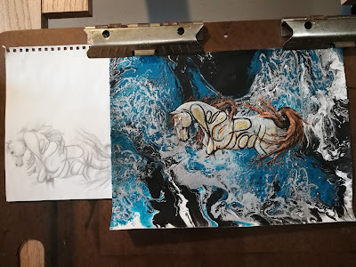 Jax - Tumultuous but Beautiful horse painting in progress horse artworks, horse paintings, equine art