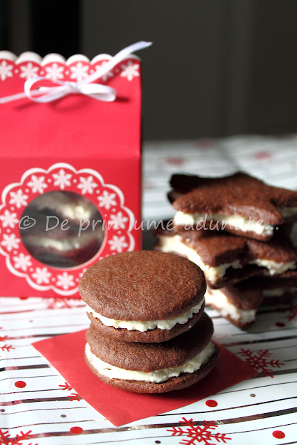 Fursecuri de ciocolata cu crema de mascarpone/ Chocolate and mascarpone cookies
