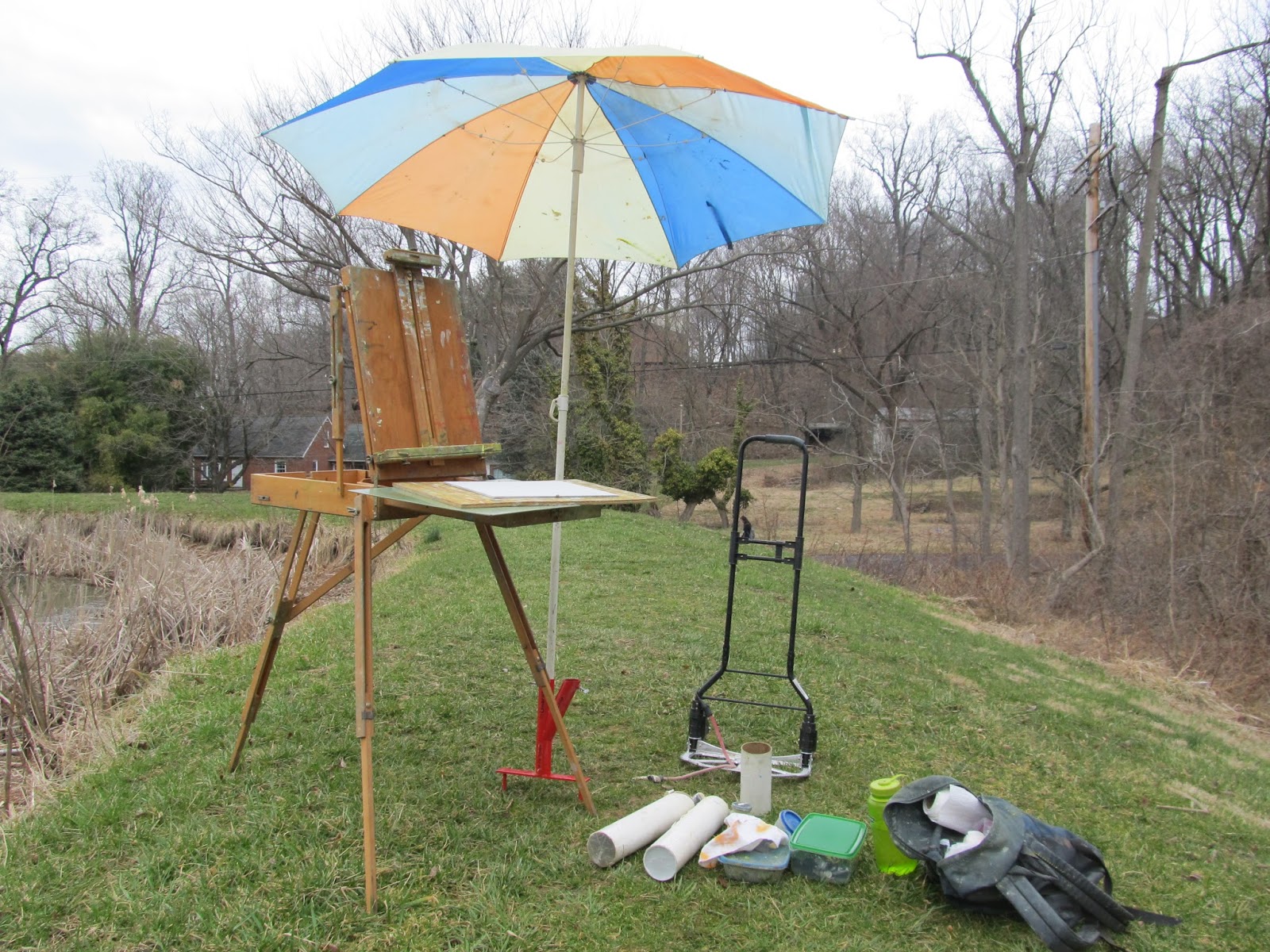 Dancing on the Head of a Pin Umbrella Stand for Painting in the Rain