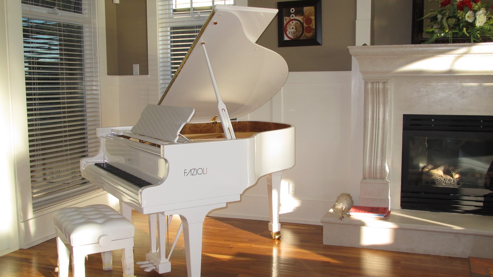 European Pianos in Vancouver | Beautiful White Fazioli Delivered to
