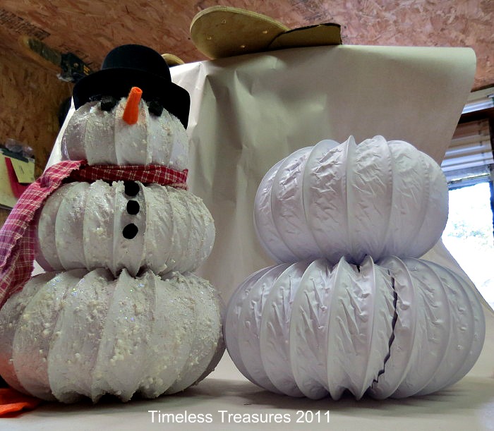 Timeless Treasures Dryer vent hose Snowy Snowman Tutorial