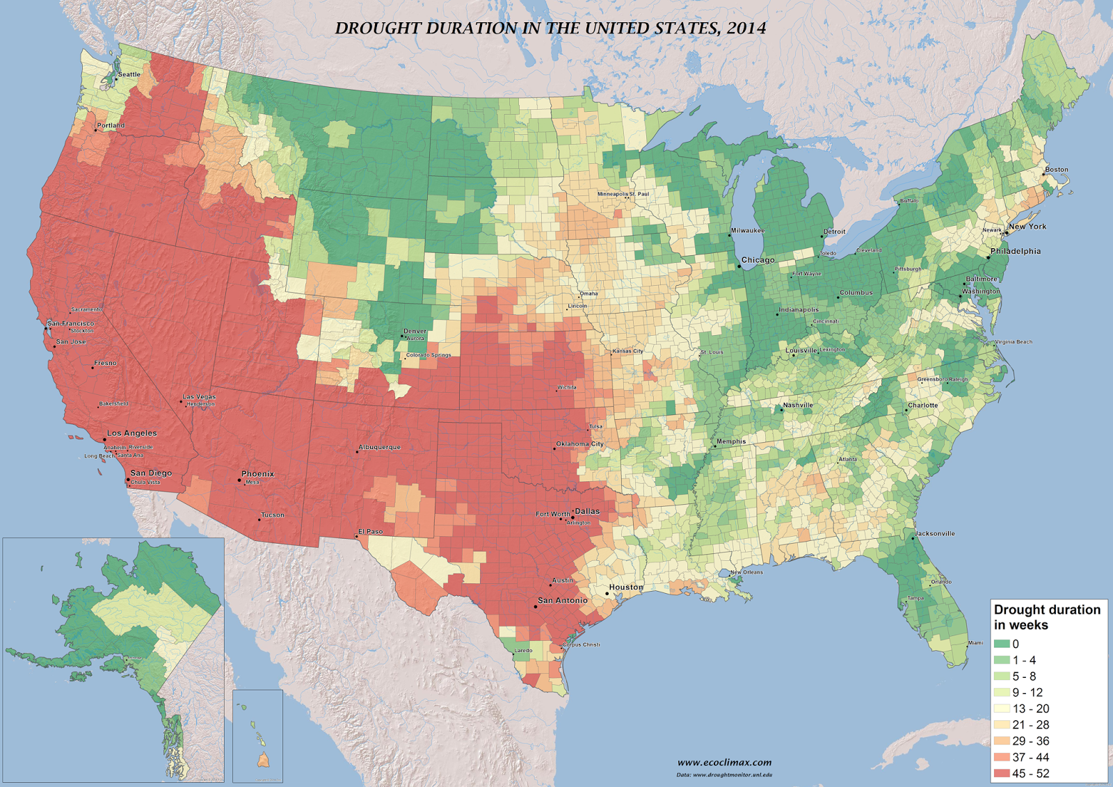 Drought duration in the United States (2014)