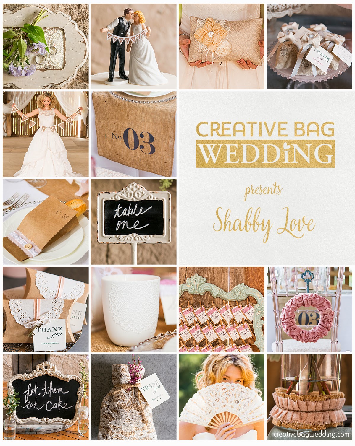shabby love theme mood board | Creative Bag Wedding