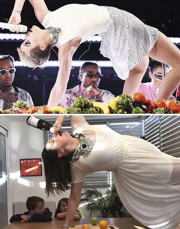 #10 - Woman Continues To Hilariously Recreate Celebrity Instagram Photos #10 - Woman Continues To Hilariously Recreate Celebrity Instagram Photos