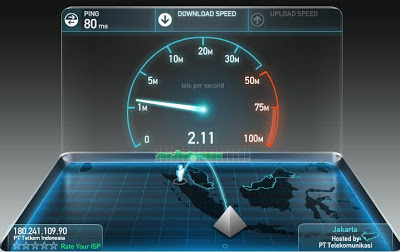 Speed Test Internet Autada dengan SpeedTest.net
