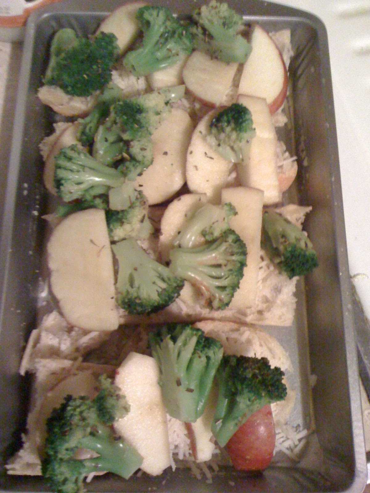 AfroVeganChick Vegan Apple, Broccoli, & Mozzarella French Bread Pizza
