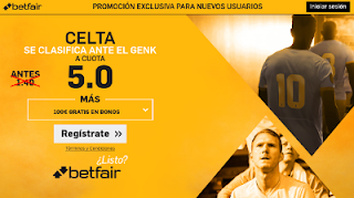 betfair supercuota 5 Celta se clasifica ante Genk europa league 20 abril betfair supercuota 5 Celta se clasifica ante Genk europa league 20 abril
