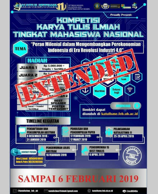 Lomba Karya Tulis Ilmiah Nasional Katulistiwa 2019 di UB Lomba Karya Tulis Ilmiah Nasional Katulistiwa 2019 di UB