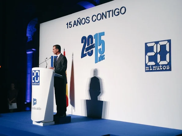 King Felipe of Spain and Queen Letizia of Spain attended the festive a event dedicated to the 15th Anniversary of the '20minutos' newspaper in Madrid