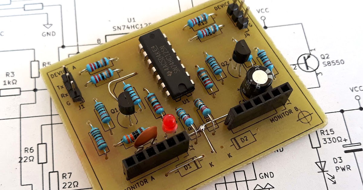 Hardware serial port communication sniffer · One Transistor