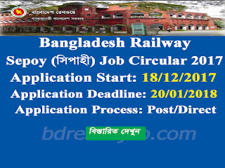 Bangladesh Railway Sepoy (সিপাহী) Job Circular 2017