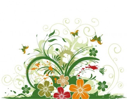 Kumpulan Floral Ornamen Kupu-kupu untuk desain CorelDraw