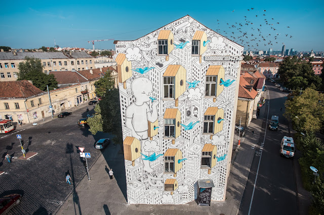 Our friend Millo is now in Eastern Europe where he just finished working on a brand new piece somewhere on the streets of Vilnius, Lithuania.