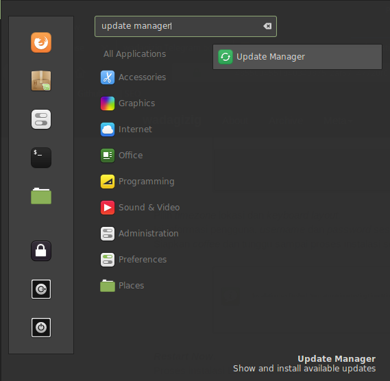 update manager Linux Mint