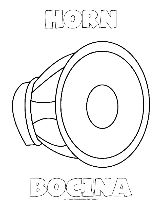 Dibujos Inglés - Español con B: Bocina Horn