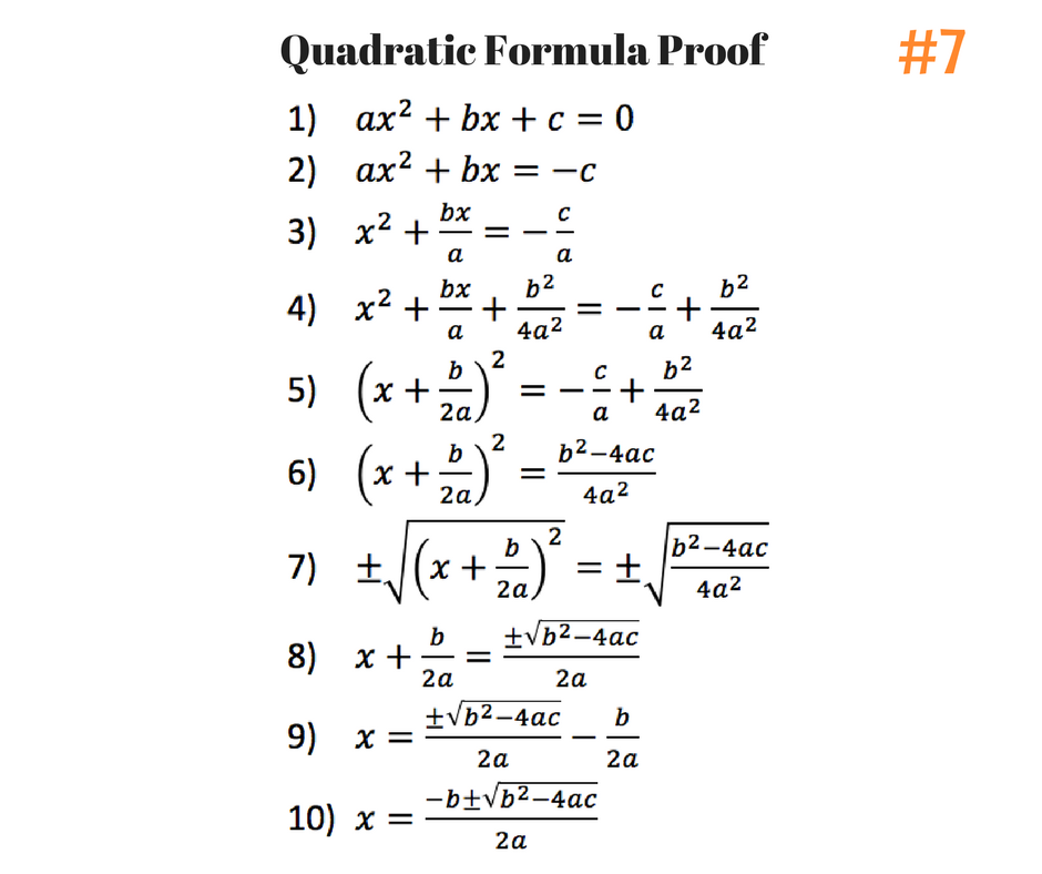 prep ng quadratic formula proof
