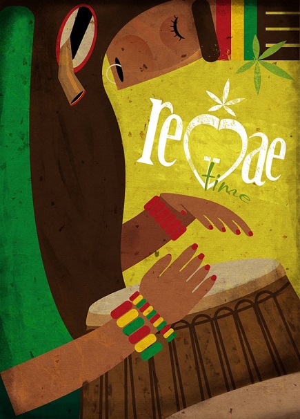 "Reggae time" ilustración por Ariadna Sysoeva | cool drawings, imagenes chistosas, graciosas, chidas. 