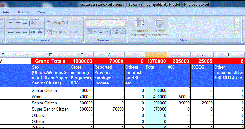tds tax india excel based income tax calculator for the f y 2016 17 tax calculator excel sheet