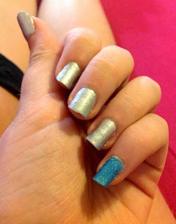 Blue pinky mean stinks nail polish 31 days of nail art challenge day 8 metallic nails