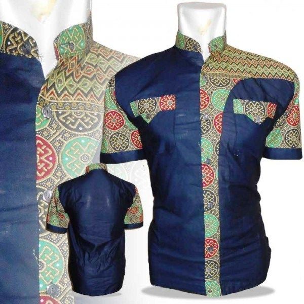 Model Baju Batik Pria Kombinasi Kain Polos Model Baju Batik Pria Kombinasi Kain Polos