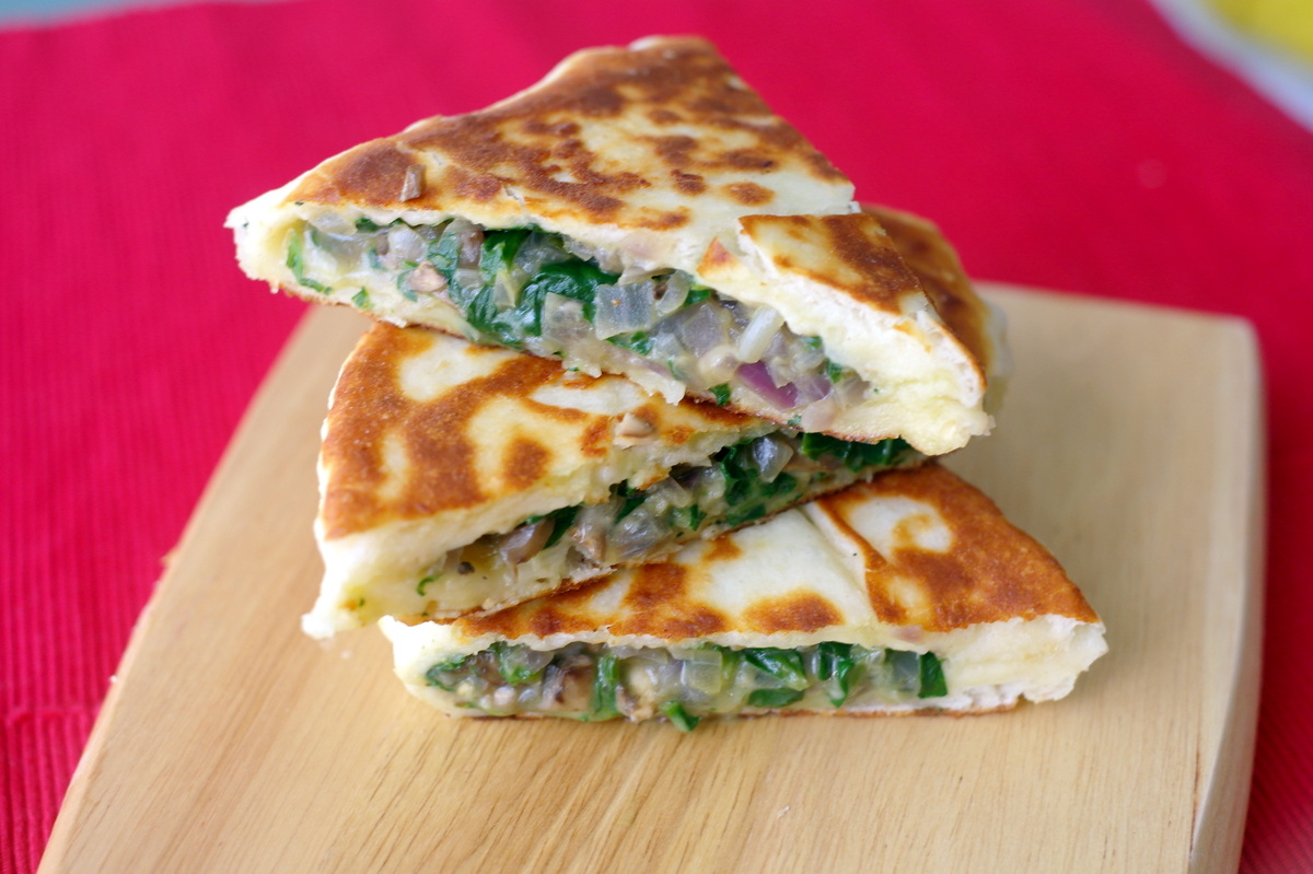 Around le globe Gozleme with spinach and cheese filling