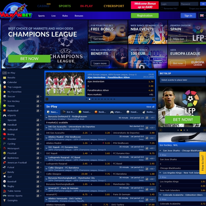 Vulkanbet Bookmaker Vulkanbet Screen