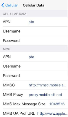 AT&T APN Settings iOS/ iPhone 4 , 5, 6 /iPad: