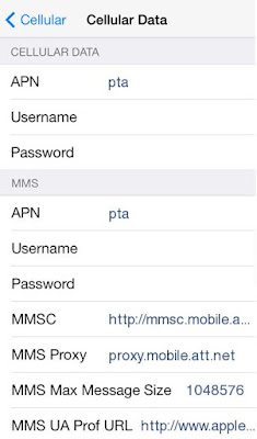 AT&T APN Settings iOS/ iPhone 4 , 5, 6 /iPad: