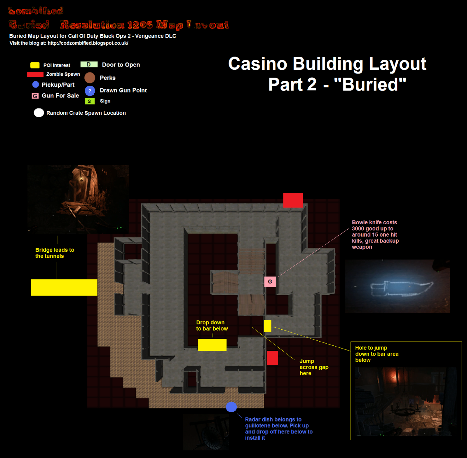 Buried Casino Building Map Layout - Call Of Duty Black Ops 2 Vengeance DLC.