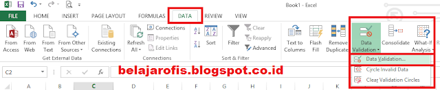 Cara Melakukan Validasi Dengan Validation List Pada Microsoft Excel 2013