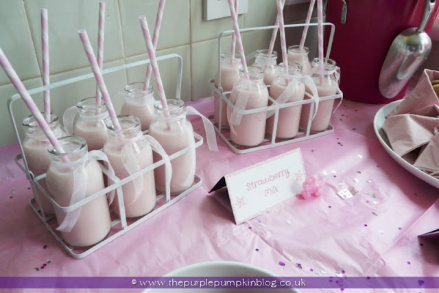 Strawberry Milk & Chocolate Chip Cookies for a Baby Shower at The Purple Pumpkin Blog
