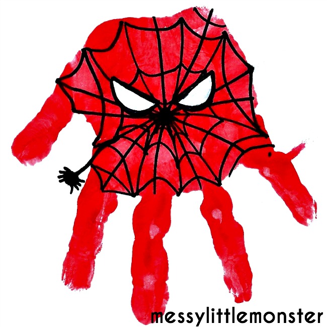superhero handprint spiderman craft