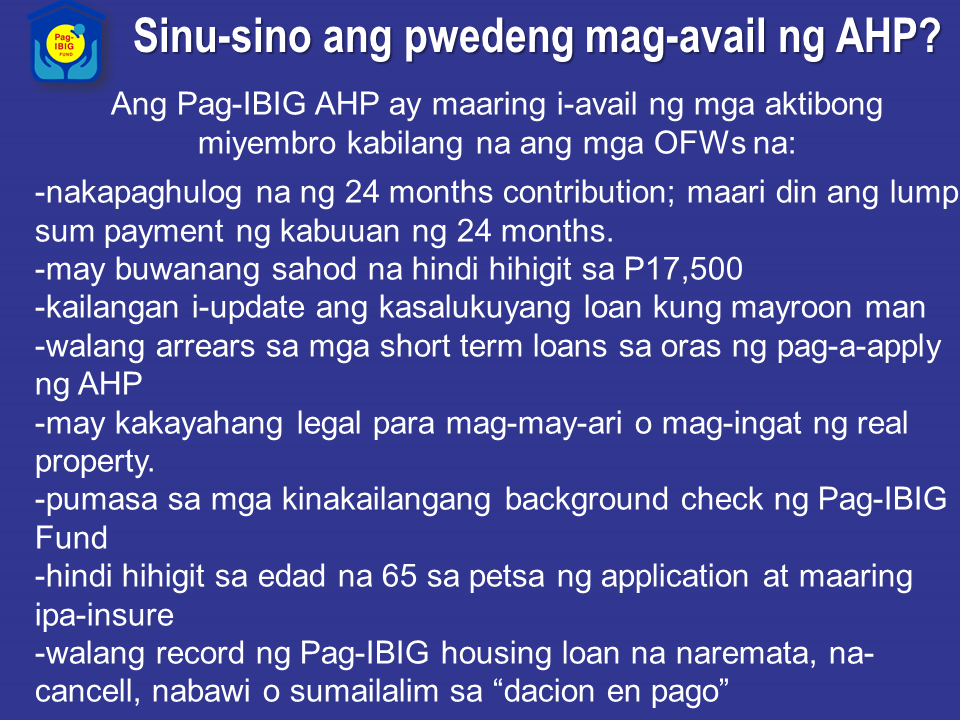 IN TAGALOG: Q and A on Pag-Ibig Affordable Housing Program ...