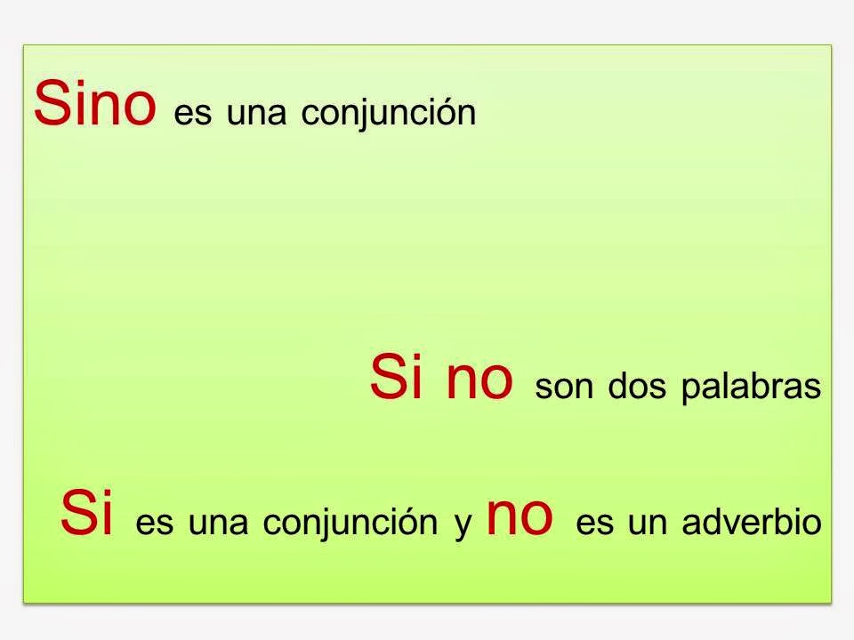 Pautas par el correcto del español : "Si no" no es lo mismo que "Sino"