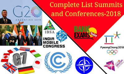 Complete List Summits and Conferences- 2018