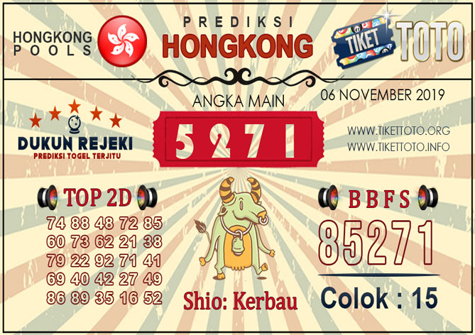 Prediksi Togel HONGKONG TIKETTOTO 06 NOVEMBER 2019